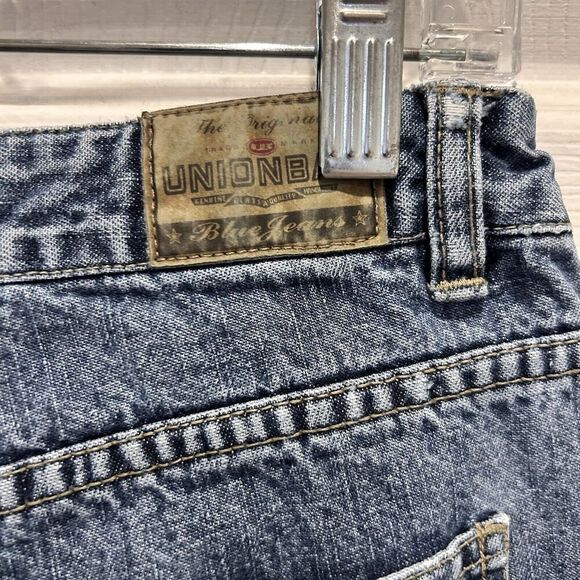 Vintage Unionbay Jeans Blue Flare Low Rise Lace Up‎ Tie Hems Y2K Size 5 Grunge - Picture 7 of 10
